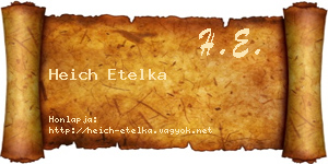 Heich Etelka névjegykártya